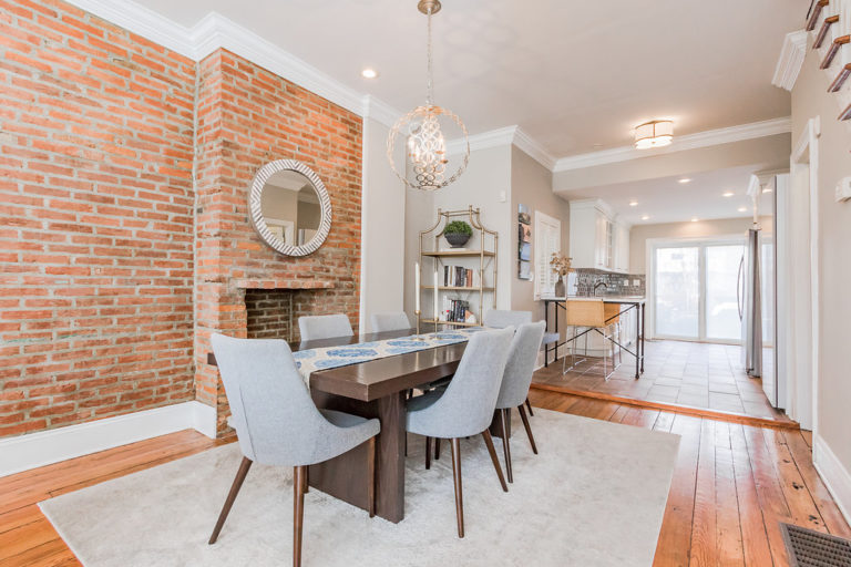 runner on dining room table, better listing pics for home staging