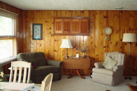 pine paneling dated furniture, should we paint the paneling, home staging tips