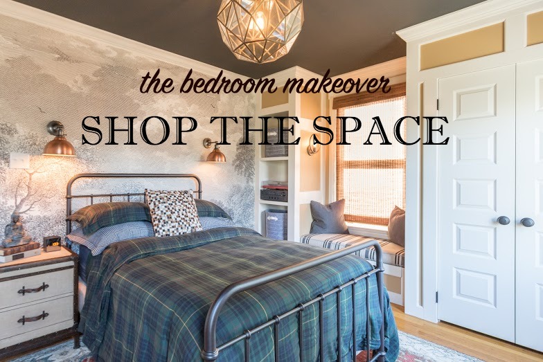 Home decor, bedroom makeover, home staging, shop the space