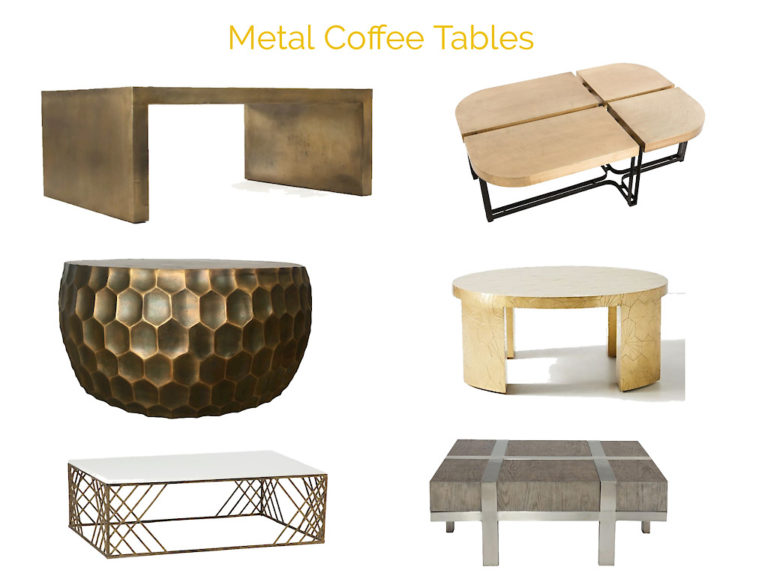 metal coffee tables, staging, inspiration, shopping links