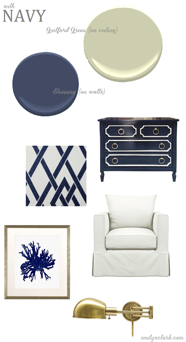 navy-and-guilford-green, color trends to stage house, courtesy of emilyclark.com