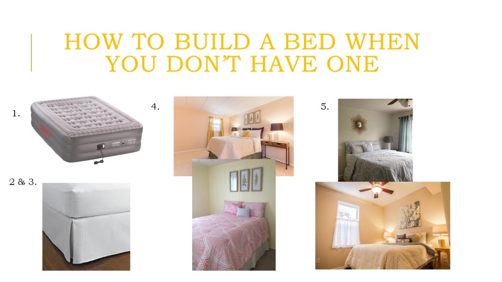 stage bedroom without a bed, how to build a bed when you don't have one